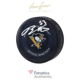 Teddy Blueger Pittsburgh Penguins Autographed 2019 Model Official Game Puck