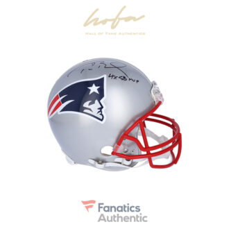 Tom Brady New England Patriots Autographed Riddell Authentic Pro Helmet with "4X SB MVP" Inscription