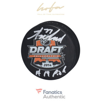 Tony DeAngelo New York Rangers Autographed 2014 NHL Draft Logo Hockey Puck with "#19 Pick" Inscription