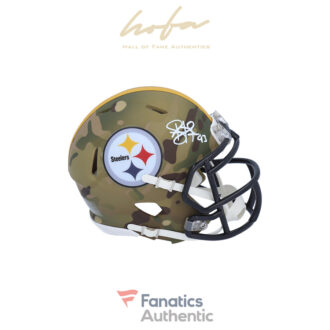 Troy Polamalu Pittsburgh Steelers Autographed Riddell Camo Alternate Speed Mini Helmet