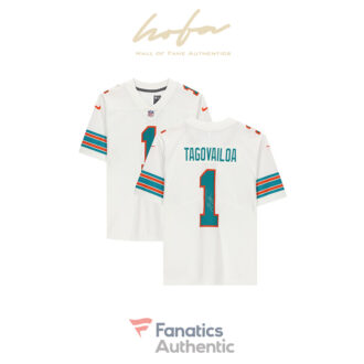 Tua Tagovailoa Miami Dolphins Autographed White Throwback Nike Limited Jersey