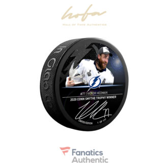 Victor Hedman Tampa Bay Lightning Autographed Fanatics Exclusive 2020 Conn Smythe Trophy Winner Hockey Puck - Limited Edition of 177