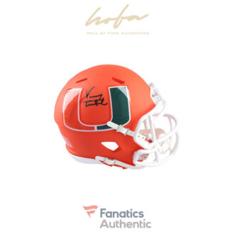 Vinny Testaverde Miami Hurricanes Autographed Riddell AMP Alternate Speed Mini Helmet