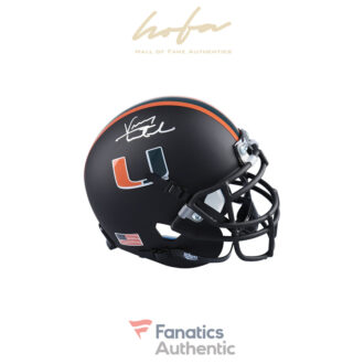 Vinny Testaverde Miami Hurricanes Autographed Schutt Black Matte Mini Helmet