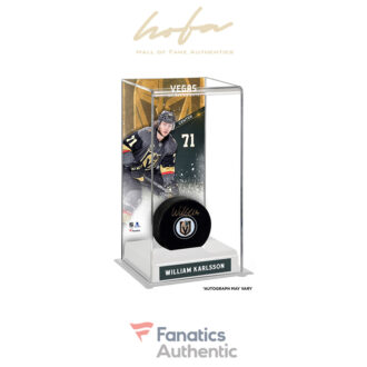 William Karlsson Vegas Golden Knights Autographed Puck with Deluxe Tall Hockey Puck Case