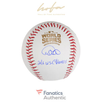 Willson Contreras Chicago Cubs 2016 MLB World Series Champions Autographed World Series Logo Baseball with 2016 WS Champs Inscription