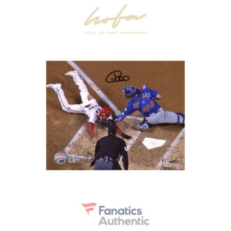 Willson Contreras Chicago Cubs Autographed 8" x 10" Tagging out Runner Photograph