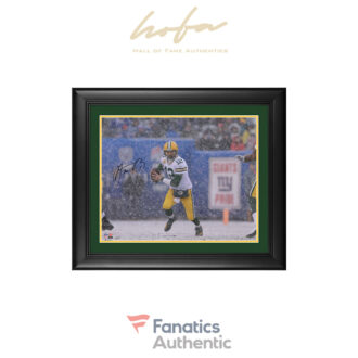 Aaron Rodgers Green Bay Packers Deluxe Framed Autographed 16" x 20" Snow Photograph