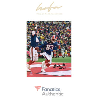 Andre Reed Buffalo Bills Autographed 8" x 10" Playoff Touchdown Celebration Photograph with "HOF 14" Inscription