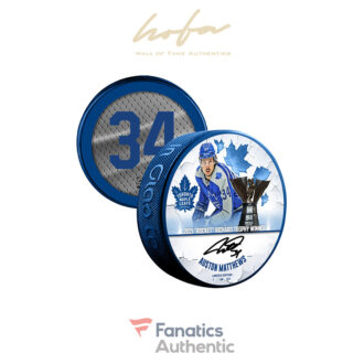 Auston Matthews Toronto Maple Leafs Autographed Fanatics Exclusive 2021 Rocket Richard Commemorative Hockey Puck - Limited Edition of 134