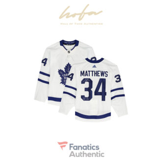 Auston Matthews Toronto Maple Leafs Autographed Game-Used #34 White Jersey from the 2021 NHL Season with "Game Used 2021 Season" Inscription - Size 58