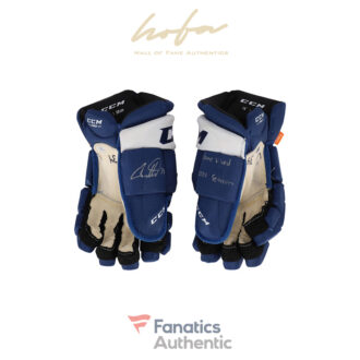 Auston Matthews Toronto Maple Leafs Autographed Game-Used Blue CCM Gloves from the 2020 NHL Season with ''GAME USED 2020'' Inscription - AA0083977-78