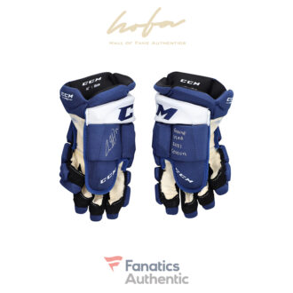 Auston Matthews Toronto Maple Leafs Autographed Game-Used Blue CCM Gloves from the 2021 NHL Season with "GAME USED 2021 SEASON" Inscription