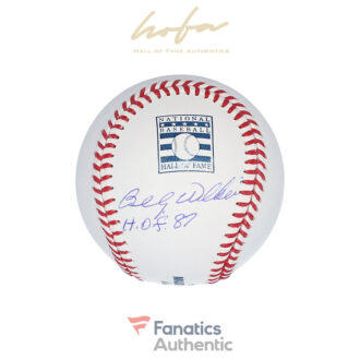 Billy Williams Chicago Cubs Autographed Hall of Fame Logo Baseball with "HOF 87" Inscription