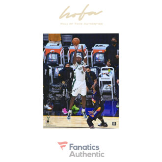 Bobby Portis Milwaukee Bucks Autographed 16" x 20" Corner Three Photograph with "21 NBA Champs" Inscription