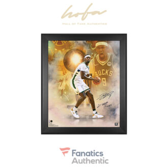 Bobby Portis Milwaukee Bucks Autographed Framed In Focus Photograph with ''21 NBA CHAMPS'' Inscription