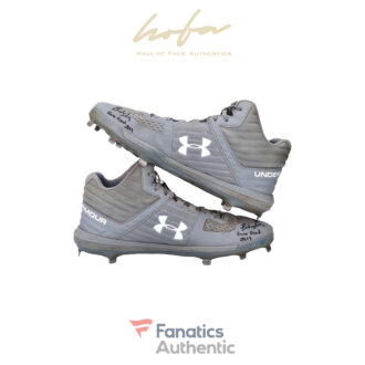Brandon Nimmo New York Mets Autographed Game-Used Gray Cleats from 2019 Season with "Game Used 2019" Inscription