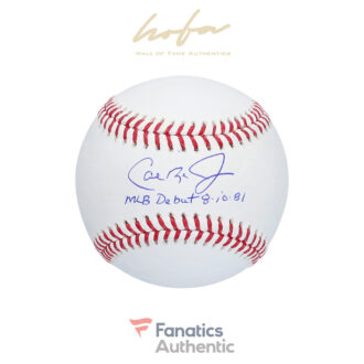 Cal Ripken Jr. Baltimore Orioles Autographed Baseball with "MLB Debut 8-10-81" Inscription