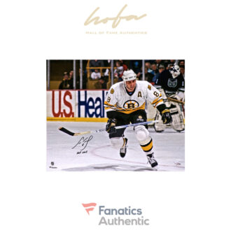Cam Neely Boston Bruins Autographed 16'' x 20'' White Jersey Skating Photograph with "HOF 2005" Inscription