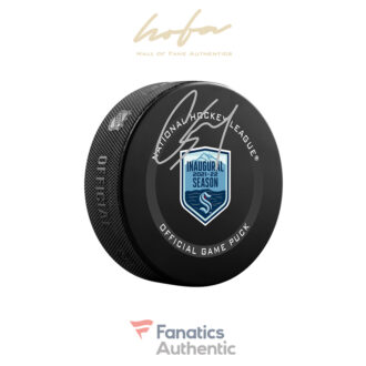 Carson Soucy Seattle Kraken Autographed 2021-22 Inaugural Season Official Game Puck