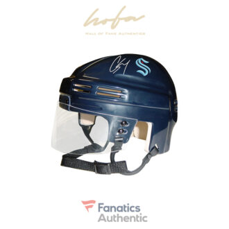 Carson Soucy Seattle Kraken Autographed Deep Sea Blue Mini Helmet