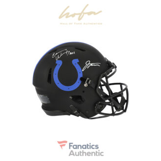 Carson Wentz & Jonathan Taylor Indianapolis Colts Autographed Riddell Eclipse Alternate Speed Authentic Helmet