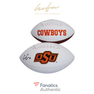 Chris Carson Oklahoma State Cowboys Autographed White Panel Football