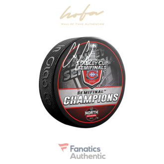 Cole Caufield Montreal Canadiens Autographed 2021 Stanley Cup Semifinal Champions Hockey Puck