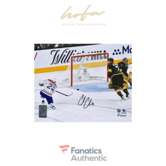 Cole Caufield Montreal Canadiens Autographed 8" x 10" First Stanley Cup Playoffs Goal Photograph