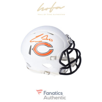 Cole Kmet Chicago Bears Autographed Riddell Flat White Alternate Revolution Speed Mini Helmet