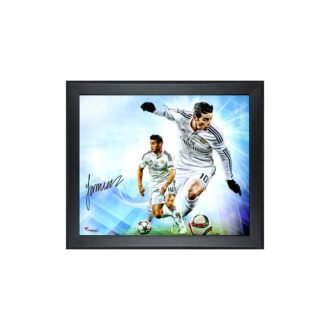 James Rodriguez Real Madrid Framed Autographed 20'' x 24'' In Focus Photograph- #2-9 11-49 of a Limited Edition of 50