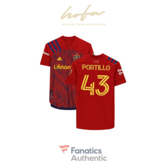 Justin Portillo Real Salt Lake Autographed Match-Used #43 Red Jersey from the 2020 MLS Season