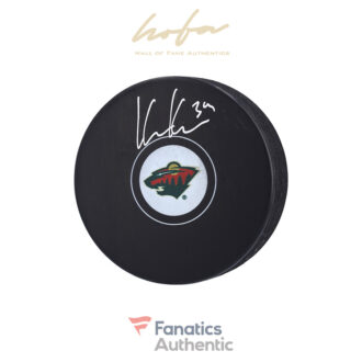 Kaapo Kahkonen Minnesota Wild Autographed Hockey Puck