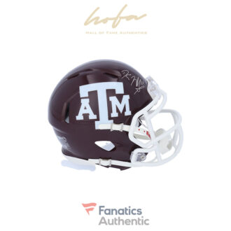 Kellen Mond Texas A&M Aggies Autographed Riddell Maroon Speed Mini Helmet