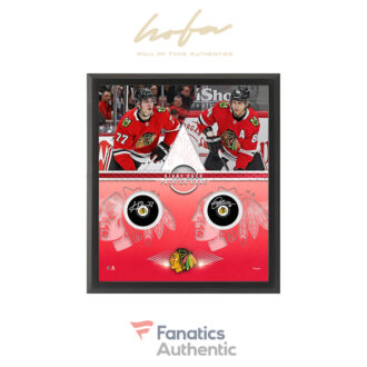 Kirby Dach & Patrick Kane Chicago Blackhawks Framed Autographed Hockey Puck Shadowbox with Hockey Pucks