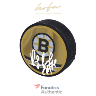 Ray Bourque Boston Bruins Autographed Reverse Retro Logo Hockey Puck