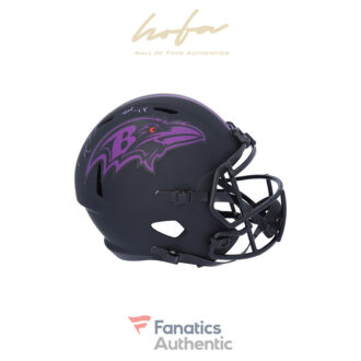 Ray Lewis Baltimore Ravens Autographed Riddell Eclipse Alternate Speed Replica Helmet with "HOF 18" Inscription