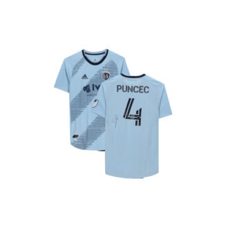 Roberto Puncec Sporting Kansas City Autographed Match-Used #4 Blue Jersey from the 2020 MLS Season