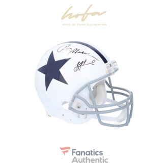 Roger Staubach & Troy Aikman Dallas Cowboys Autographed Riddell 1960-63 Throwback VSR4 Authentic Helmet