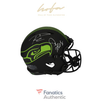 Russell Wilson & DK Metcalf Seattle Seahawks Autographed Riddell Eclipse Alternate Speed Authentic Helmet