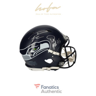 Russell Wilson & DK Metcalf Seattle Seahawks Autographed Riddell Speed authentic helmet