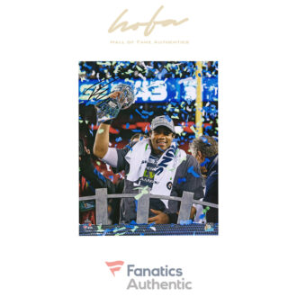Russell Wilson Seattle Seahawks Autographed 16" x 20" Super Bowl Trophy Photograph
