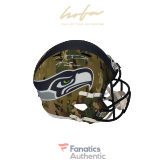 Russell Wilson Seattle Seahawks Autographed Riddell Camo Alternate Speed Replica Helmet