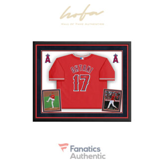 Shohei Ohtani Los Angeles Angels Autographed Deluxe Framed Red Nike Replica Jersey
