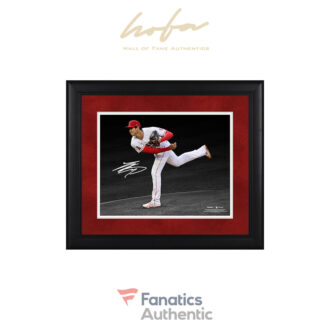 Shohei Ohtani Los Angeles Angels Autographed Framed 11" x 14" Pitching Spotlight Photograph