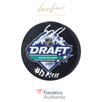 Spencer Knight Florida Panthers Autographed 2019 NHL Draft Hockey Puck with "#13 PICK" Inscription