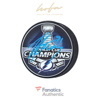Steven Stamkos Tampa Bay Lightning Autographed 2021 Stanley Cup Champions Logo Hockey Puck