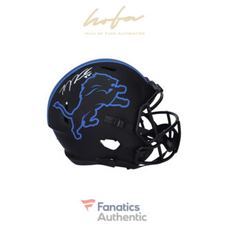 T.J. Hockenson Detroit Lions Autographed Riddell Eclipse Alternate Speed Replica Helmet