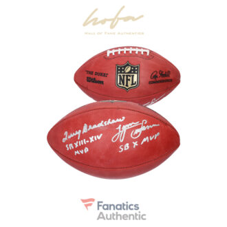 Terry Bradshaw & Lynn Swann Pittsburgh Steelers Autographed Wilson Duke Pro Football with Super Bowl MVP Inscriptions