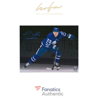 Travis Dermott Toronto Maple Leafs Autographed 16" x 20" Blue Jersey Skating Photograph with "Go Leafs Go!" Inscription - Limited Edition of 23